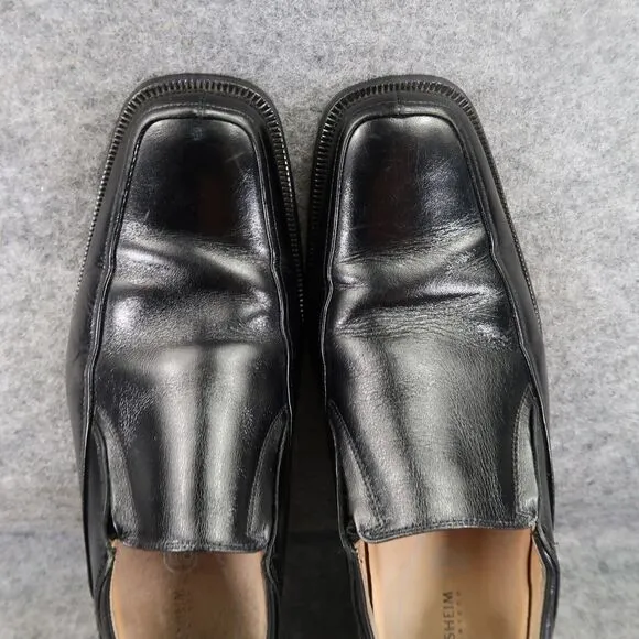 Florsheim Shoes Mens 8.5 Loafer Slip On Classic Black Leather Square Toe Comfort