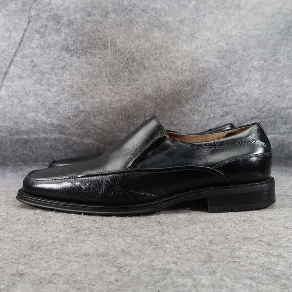 Florsheim Shoes Mens 8.5 Loafer Slip On Classic Black Leather Square Toe Comfort