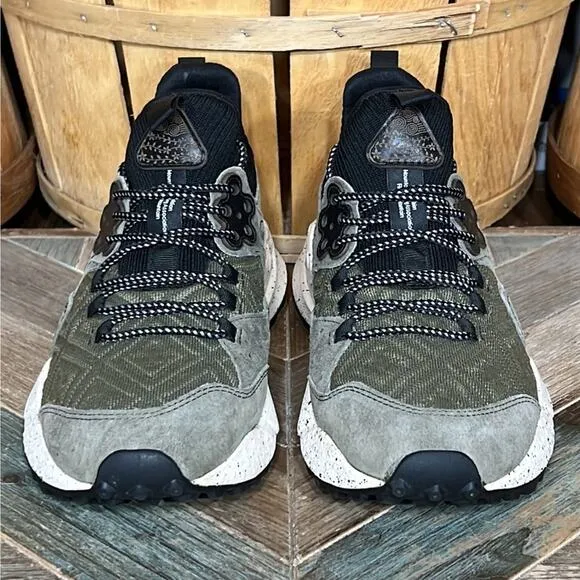 Flower Mountain Kotetsu Low Green Black Suede Mesh Chunky Sneakers Men Size 9.5