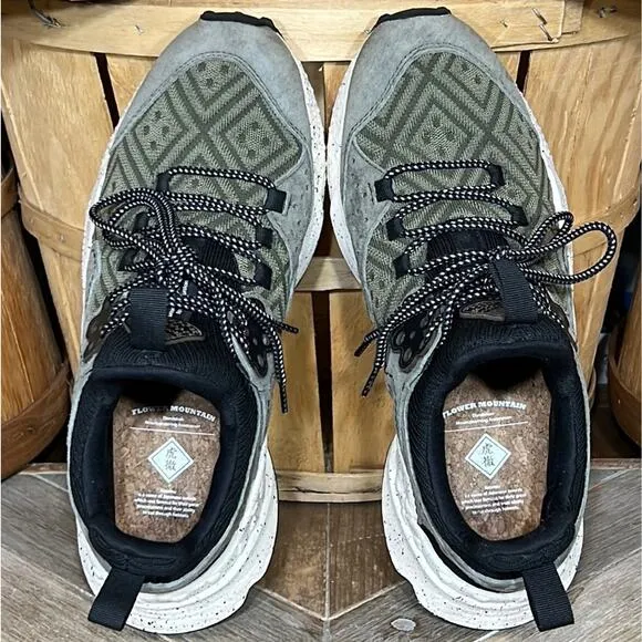 Flower Mountain Kotetsu Low Green Black Suede Mesh Chunky Sneakers Men Size 9.5