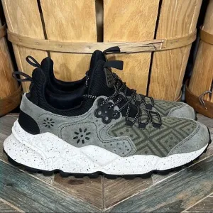 Flower Mountain Kotetsu Low Green Black Suede Mesh Chunky Sneakers Men Size 9.5