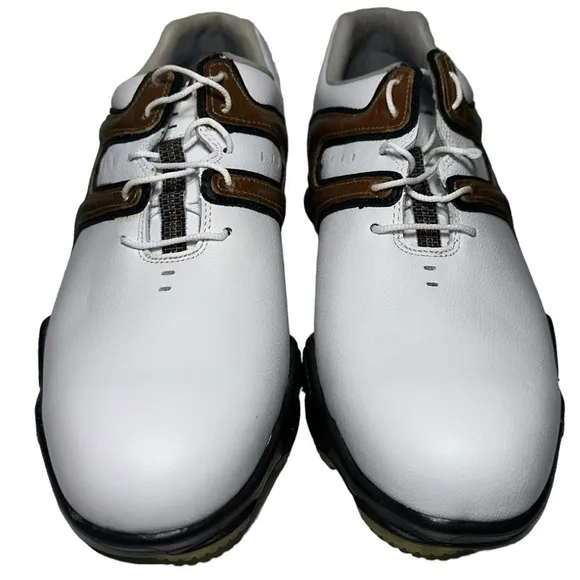 FOOTJOY DryJoys NIB Men’s Size 9 White Brown 53656  OptiFlex X2 Golf Shoes