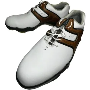 FOOTJOY DryJoys NIB Men’s Size 9 White Brown 53656  OptiFlex X2 Golf Shoes