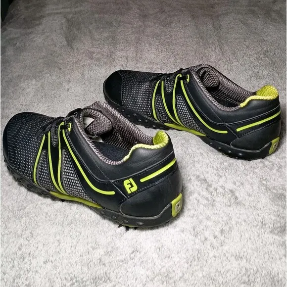 FootJoy FJ M 55175 Project Mens Golf Shoes Black Green Trim Sz 7.5M 7.5 M