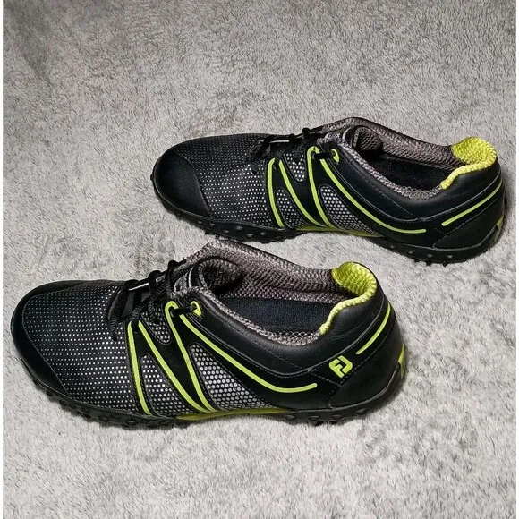 FootJoy FJ M 55175 Project Mens Golf Shoes Black Green Trim Sz 7.5M 7.5 M