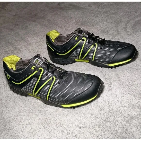 FootJoy FJ M 55175 Project Mens Golf Shoes Black Green Trim Sz 7.5M 7.5 M