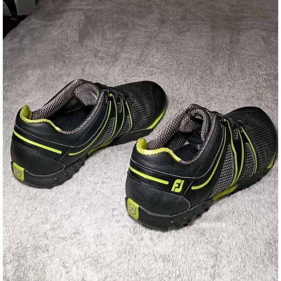 FootJoy FJ M 55175 Project Mens Golf Shoes Black Green Trim Sz 7.5M 7.5 M