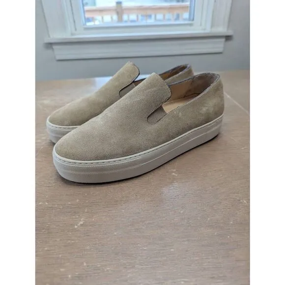 Frame Le Ren Suede Slip-On Sneakers women's size 39.5 tan