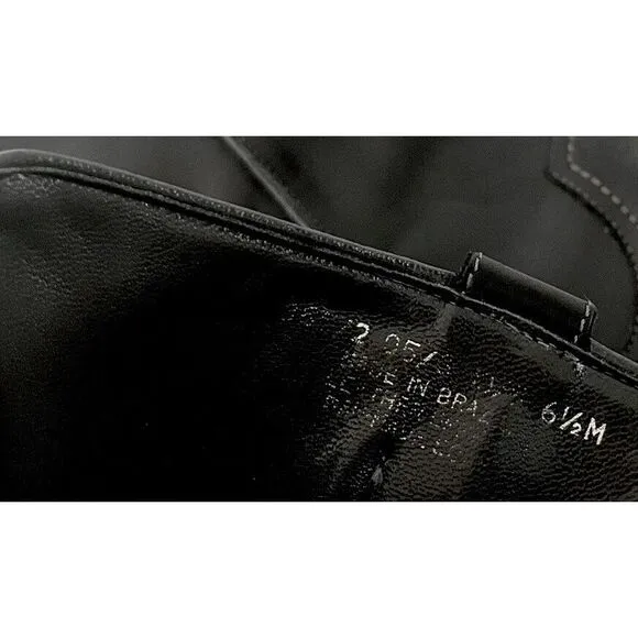 Franco‎ Sarto Cowboy Boots Size 6.5 Black Leather 2&quot; Heel