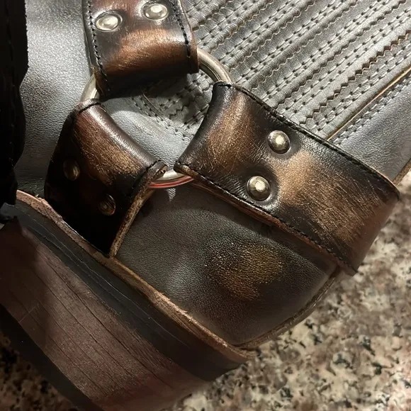 Free Bird steel blue and Brown harness Ankle 🥾