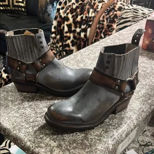 Free Bird steel blue and Brown harness Ankle 🥾