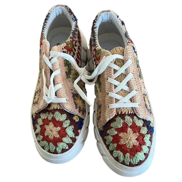 Free People Catch Me If You Can Crochet Flower Sneaker EU 40 US 10 New JB