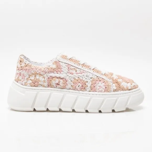 Free People Catch Me If You Can Crocheted Platform Sneakers | Size 41
