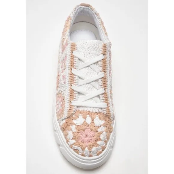 Free People Catch Me If You Can Crocheted Platform Sneakers | Size 41