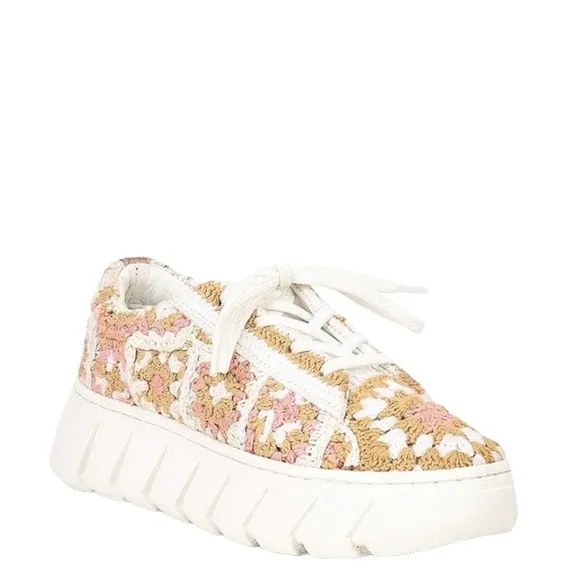 Free People Catch Me If You Can Crocheted Platform Sneakers | Size 41