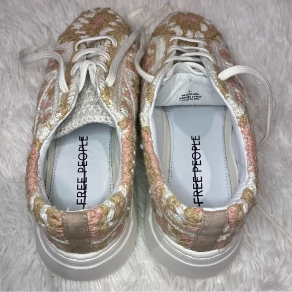 Free People Catch Me If You Can Crocheted Platform Sneakers | Size 41