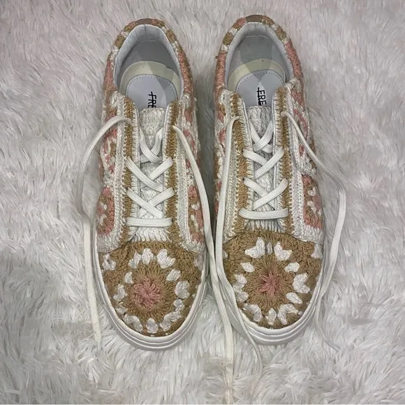 Free People Catch Me If You Can Crocheted Platform Sneakers | Size 41