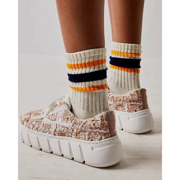 Free People Catch Me If You Can Crocheted Platform Sneakers | Size 41