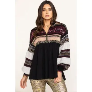 Free People Cozy Cottage Cabin Sweater 1/4 Zip - Women's Size Small