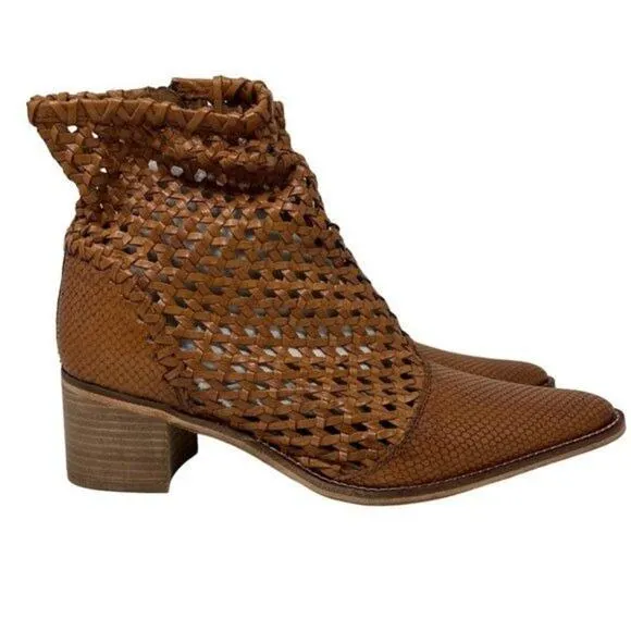 Free People In the Loop Basket Weave Woven Western Boot EU 38.5