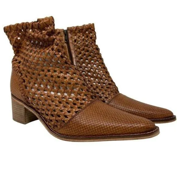 Free People In the Loop Basket Weave Woven Western Boot EU 38.5
