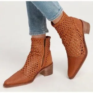 Free People In the Loop Basket Weave Woven Western Boot EU 38.5