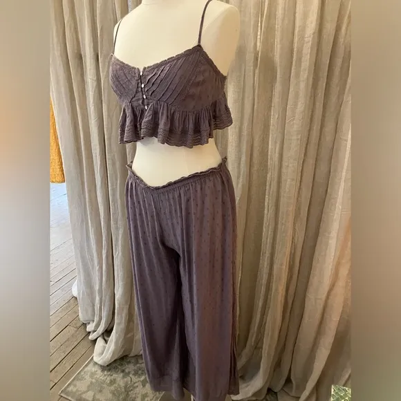 Free People Intimates Purple Lounge Set Size Small