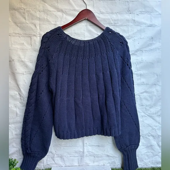 FREE PEOPLE SandrePullover OB1757383 Blue size Medium M NWOT $148