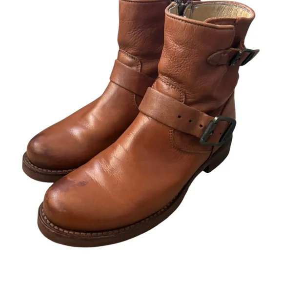 Frye Brown Leather Ankle Boots Brown Size 6.5