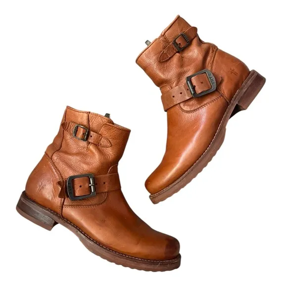 Frye Brown Leather Ankle Boots Brown Size 6.5