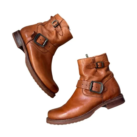 Frye Brown Leather Ankle Boots Brown Size 6.5
