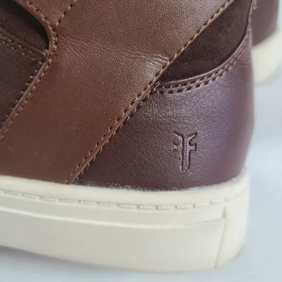 Frye Mark High Top Dark Brown Cognac Sneakers Boys Size 3