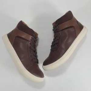 Frye Mark High Top Dark Brown Cognac Sneakers Boys Size 3