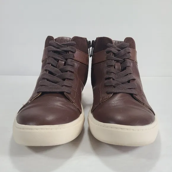 Frye Mark High Top Dark Brown Cognac Sneakers Boys Size 3