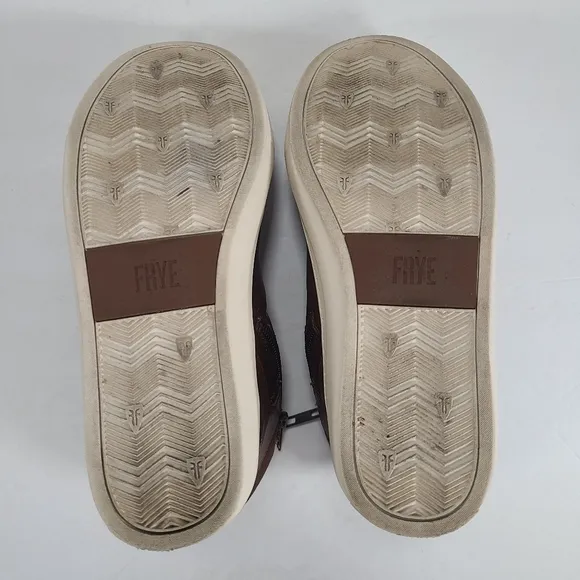 Frye Mark High Top Dark Brown Cognac Sneakers Boys Size 3