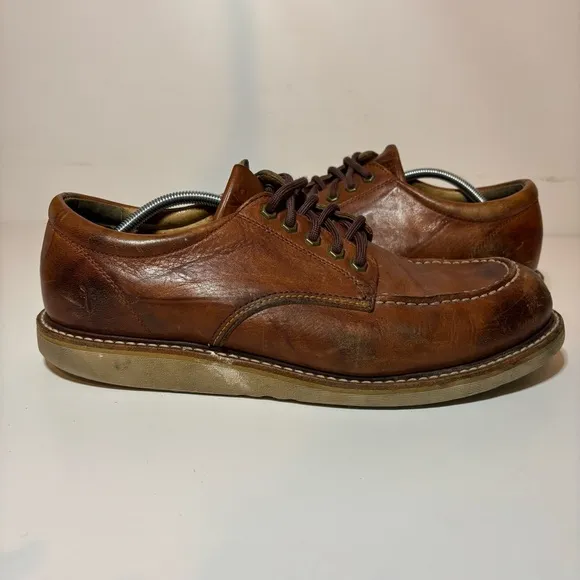 FRYE Men’s DAKOTA Wedge LEATHER Oxford LACE UP Work SHOES 13 84580 Distressed