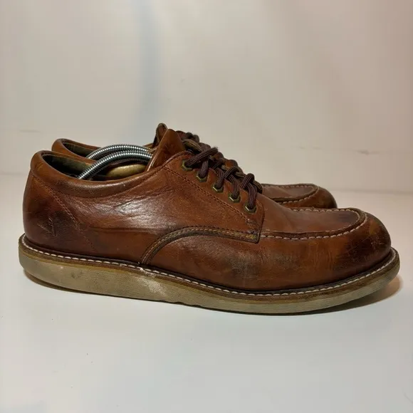FRYE Men’s DAKOTA Wedge LEATHER Oxford LACE UP Work SHOES 13 84580 Distressed