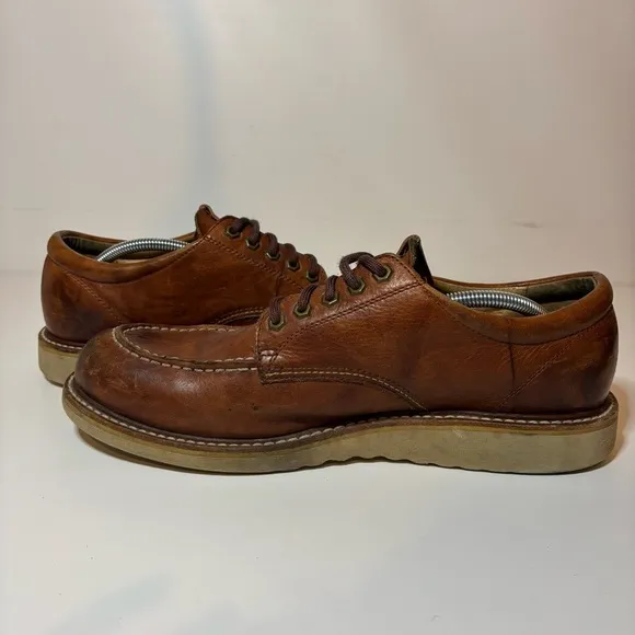 FRYE Men’s DAKOTA Wedge LEATHER Oxford LACE UP Work SHOES 13 84580 Distressed