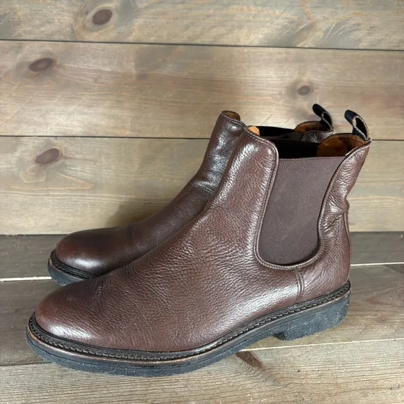 frye seth men size 10 shoes brown leather slip on comfort chelsea boots