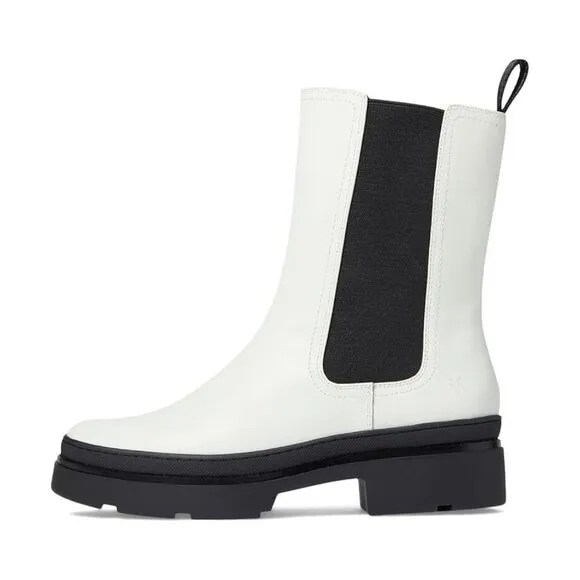 Frye Women's Chloe Chelsea Leather Boots White Size 8 M US New In Box