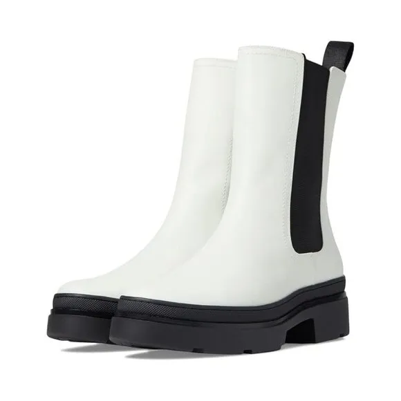Frye Women's Chloe Chelsea Leather Boots White Size 8 M US New In Box