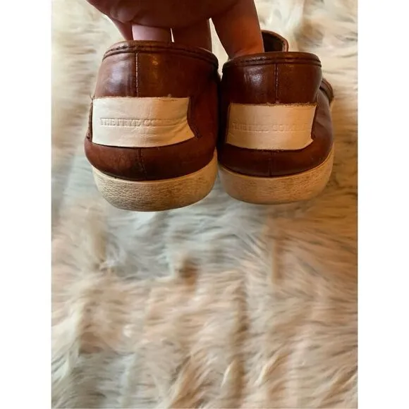 Frye Ivy Slip On Comfort Sneakers, Women's size 6.5 Cognac, Distressed leather