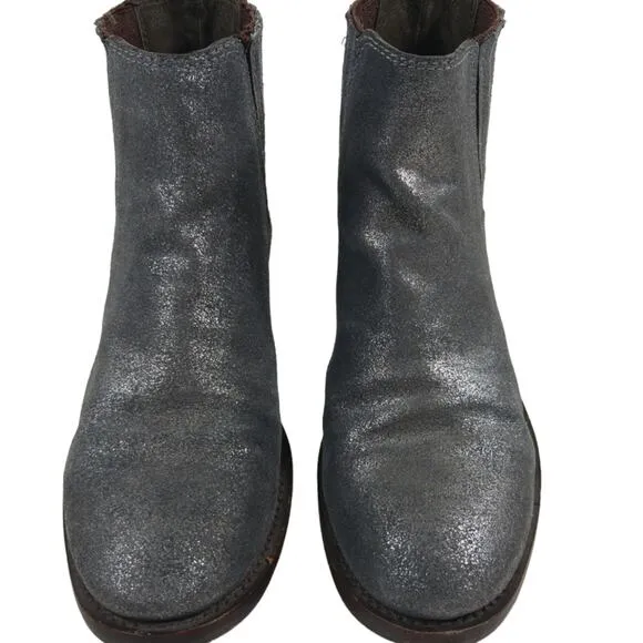 FS2160 GUC $365 Tory Burch Metalic Silver/Gray Boots size 6.5M