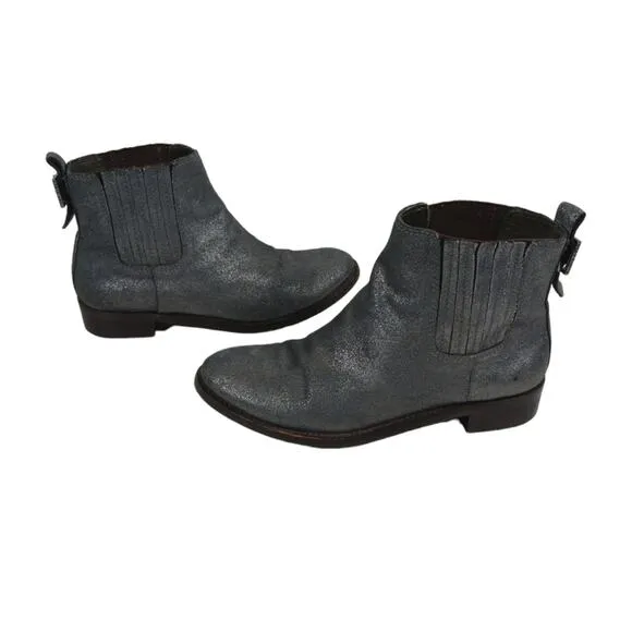 FS2160 GUC $365 Tory Burch Metalic Silver/Gray Boots size 6.5M