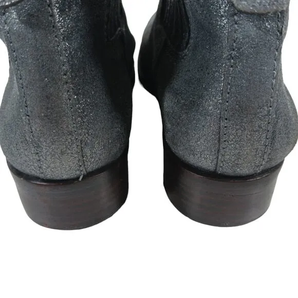 FS2160 GUC $365 Tory Burch Metalic Silver/Gray Boots size 6.5M