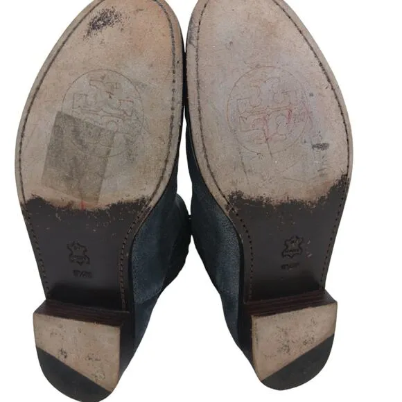 FS2160 GUC $365 Tory Burch Metalic Silver/Gray Boots size 6.5M