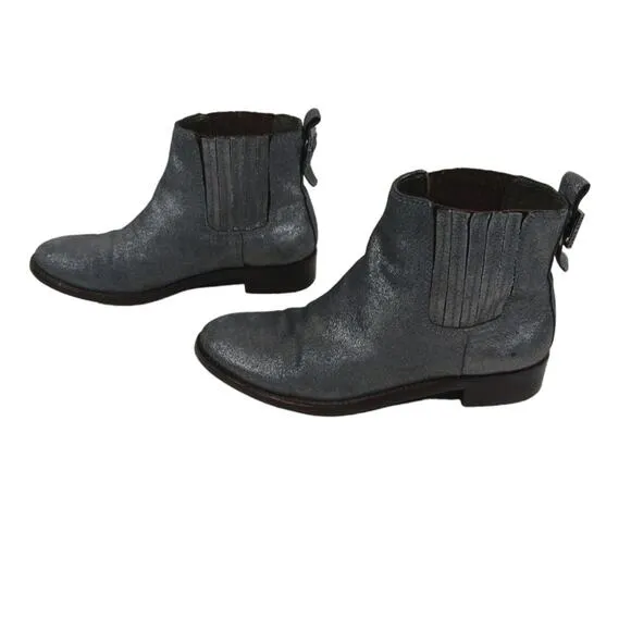 FS2160 GUC $365 Tory Burch Metalic Silver/Gray Boots size 6.5M