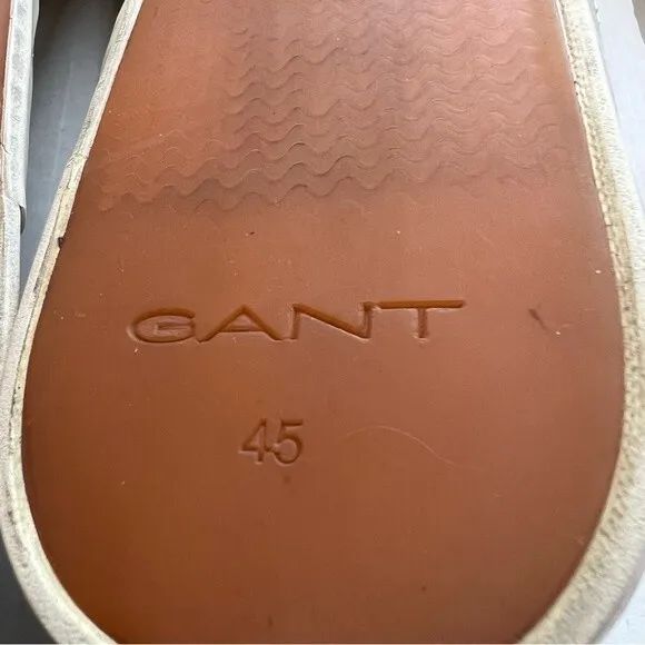 Gant Frank Tan Knit Weave Slip On Comfort Shoes White Soles Men’s EU 45 US 11.5