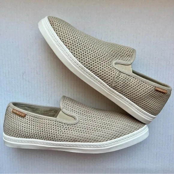 Gant Frank Tan Knit Weave Slip On Comfort Shoes White Soles Men’s EU 45 US 11.5