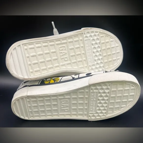 Gap/ Peanuts Collaboration- High-Top Sneakers - White/Yellow, Size:11 Toddler